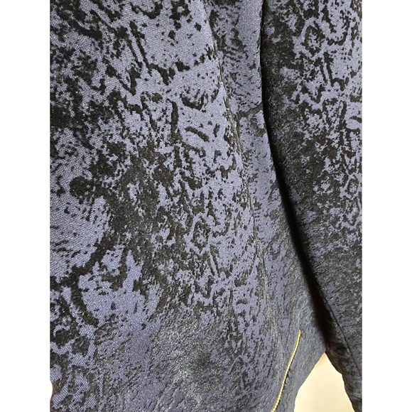 Calvin‎ Klein Women's Black Velvet Blazer Gold Zippers Size 8 - Picture 2 of 14